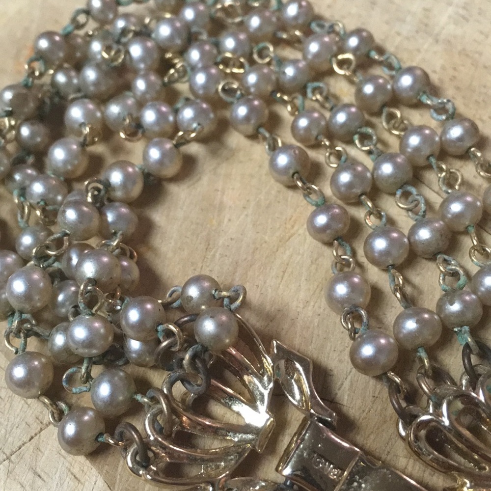 Vintage Lisner beaded bracelet mad men statement - Picture 6 of 8